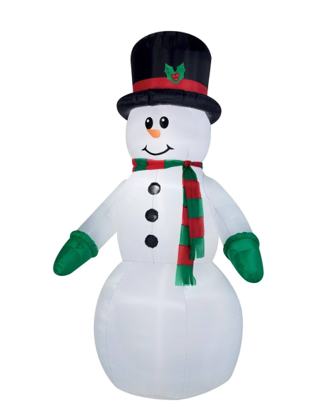 Bonhomme de Neige Gonflable Lumineux 2,40 m – Décoration de Noël Géante