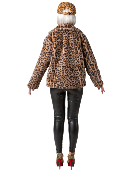 Manteau Léopard Court en Fausse Fourrure – Mixte S/M à XXXL – Style Excentrique Carnaval & Années 80