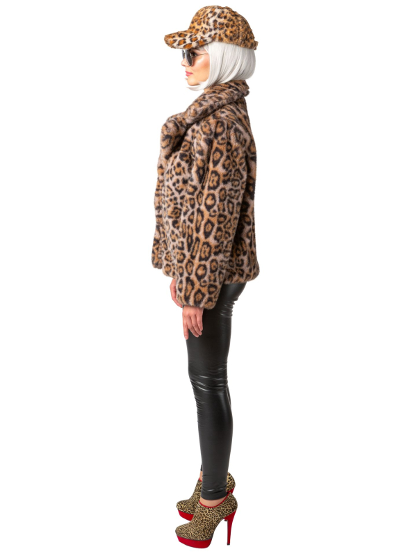 Manteau Léopard Court en Fausse Fourrure – Mixte S/M à XXXL – Style Excentrique Carnaval & Années 80