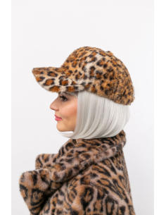 Casquette Léopard en Fausse Fourrure – Taille Unique Ajustable Velcro – Spécial Carnaval & Looks Excentriques 2