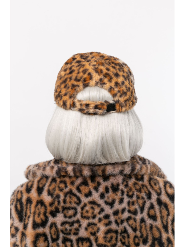 Casquette Léopard en Fausse Fourrure – Taille Unique Ajustable Velcro – Spécial Carnaval & Looks Excentriques