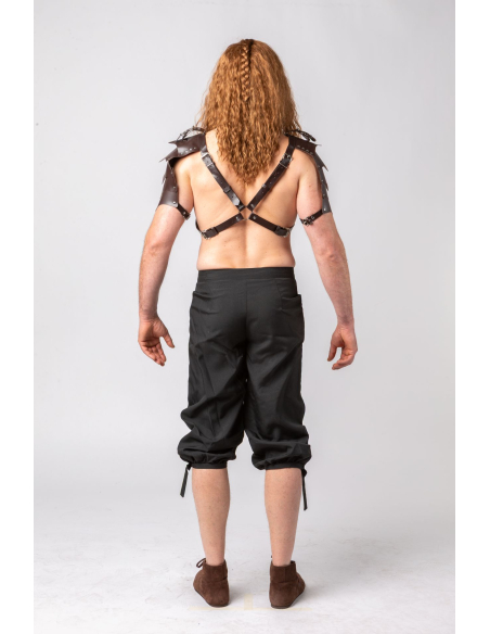 Épaulières Viking Homme – Armure Médiévale Fantasy en Simili Cuir (Spaulders Guerrier)