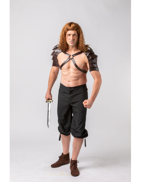 Épaulières Viking Homme – Armure Médiévale Fantasy en Simili Cuir (Spaulders Guerrier)