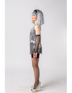 Gilet Disco Argenté à Sequins & Franges – Look Années 70, Festival & Nouvel An 2