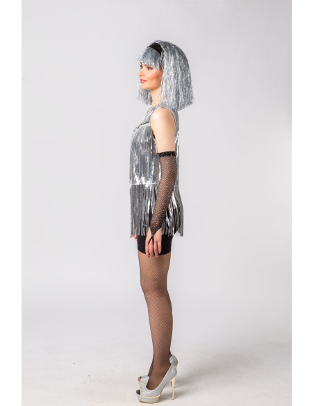 Gilet Disco Argenté à Sequins & Franges – Look Années 70, Festival & Nouvel An