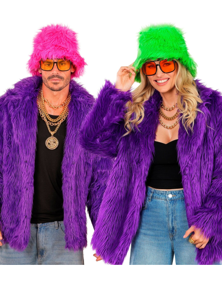 Manteau Carnaval de Dunkerque Violet XXL – Fausse Fourrure Mixte