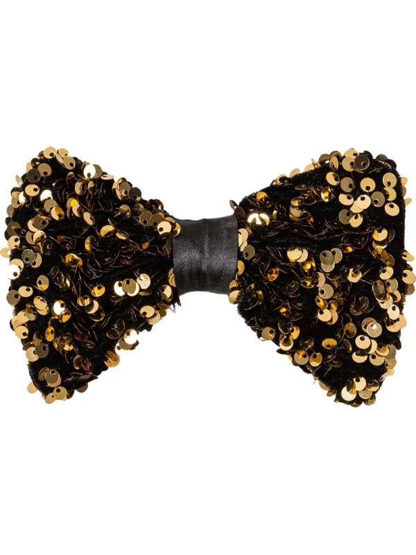 Nœud Papillon à Paillettes Ajustable – Doré