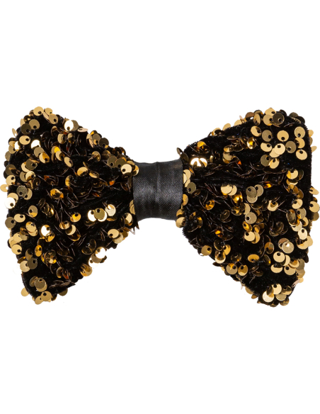 Nœud Papillon à Paillettes Ajustable – Doré