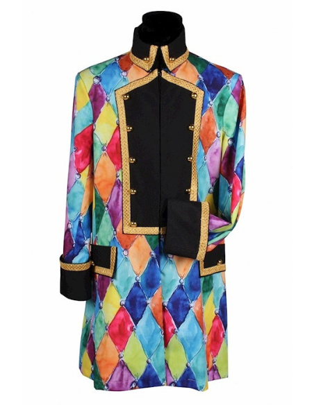 Veste Arlequin Royale Multicolore – Costume Premium Homme (S à XXL)