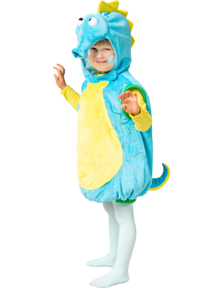 Déguisement Hippocampe Enfant 2–4 ans – Peluche Velours Doux, Facile à Enfiler