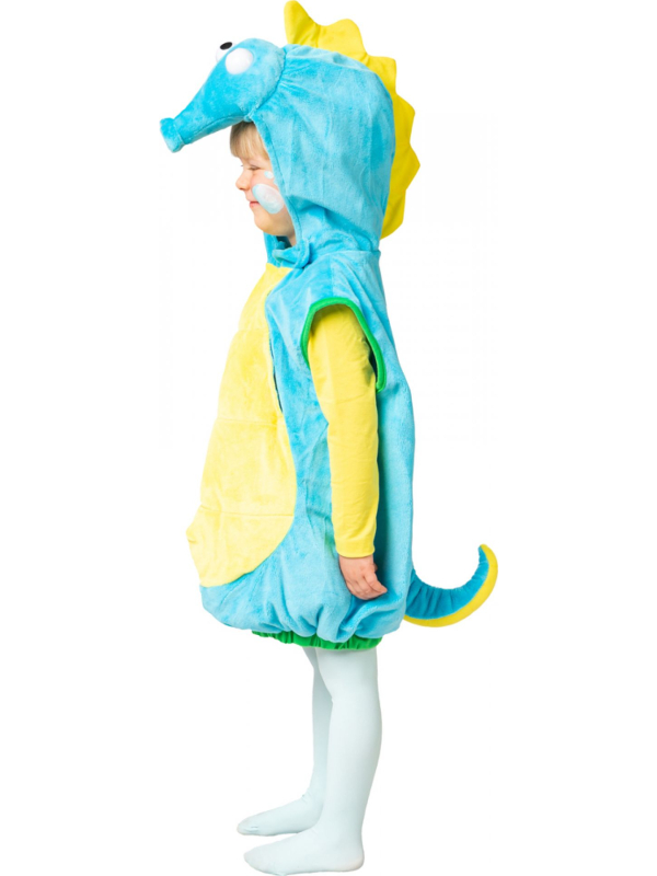 Déguisement Hippocampe Enfant 2–4 ans – Peluche Velours Doux, Facile à Enfiler
