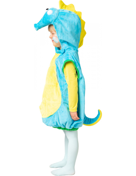 Déguisement Hippocampe Enfant 2–4 ans – Peluche Velours Doux, Facile à Enfiler