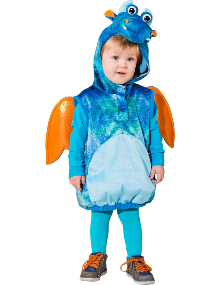 Déguisement Dragon Bleu Enfant 2–4 ans – Velours & Ailes