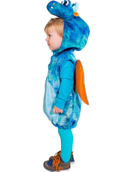 Déguisement Dragon Bleu Enfant 2–4 ans – Velours & Ailes