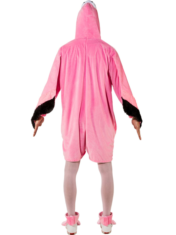 Déguisement Flamant Rose Homme – Combinaison Peluche + Chaussons (1,75 m à 1,95 m)