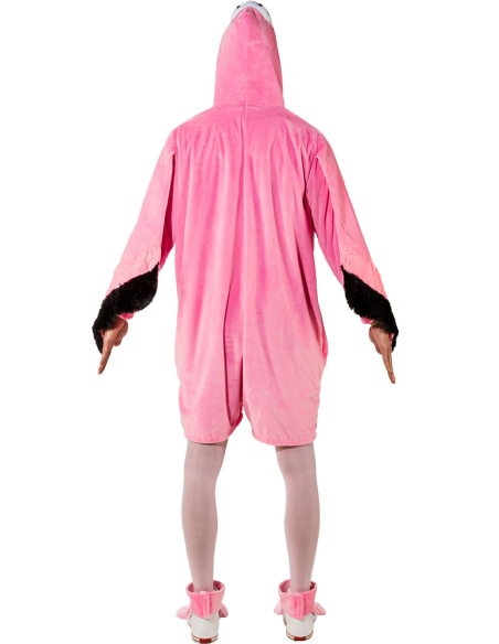 Déguisement Flamant Rose Homme – Combinaison Peluche + Chaussons (1,75 m à 1,95 m)