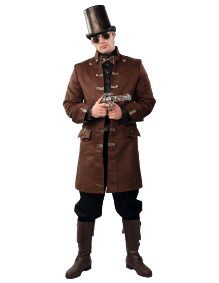 Veste Baroque Homme Luxe Marron – Aspect Daim, Style Pirate, Mousquetaire & Victorien