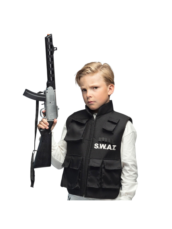 Fusil Factice SWAT 67 cm – Accessoire de Déguisement Police & Forces Spéciales