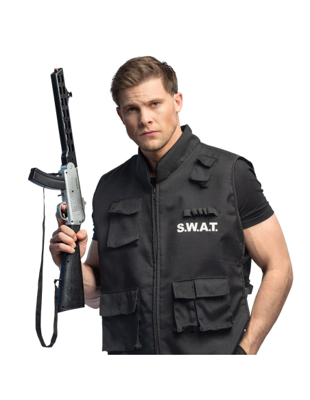 Fusil Factice SWAT 67 cm – Accessoire de Déguisement Police & Forces Spéciales