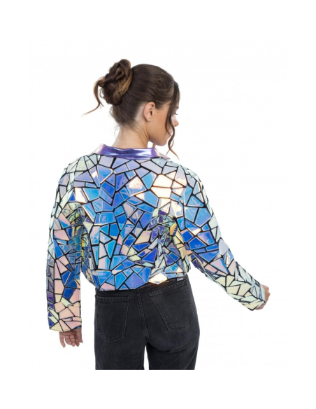 Veste Holographique Femme – Effet Mosaïque Miroir (S à L)