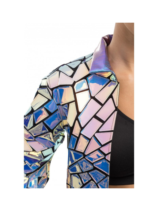 Veste Holographique Femme – Effet Mosaïque Miroir (S à L)