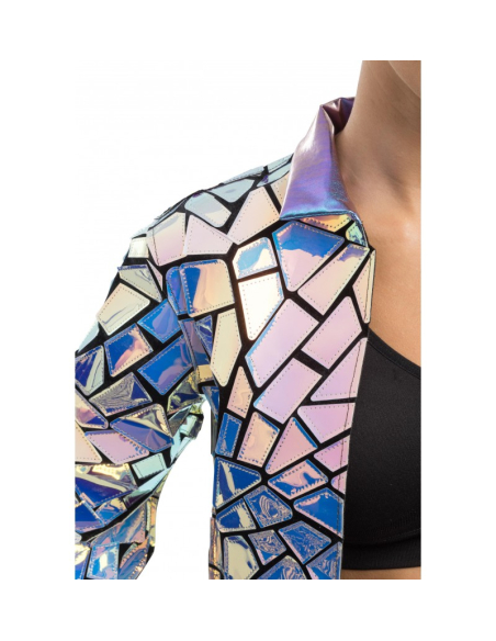 Veste Holographique Femme – Effet Mosaïque Miroir (S à L)