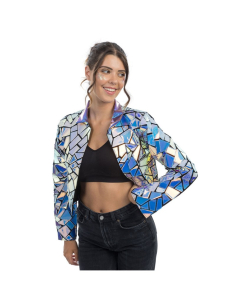 Veste Holographique Femme – Effet Mosaïque Miroir (S à L)