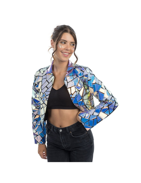 Veste Holographique Femme – Effet Mosaïque Miroir (S à L)