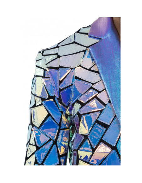 Veste Holographique Homme – Effet Mosaïque Miroir (Tailles M à XL)