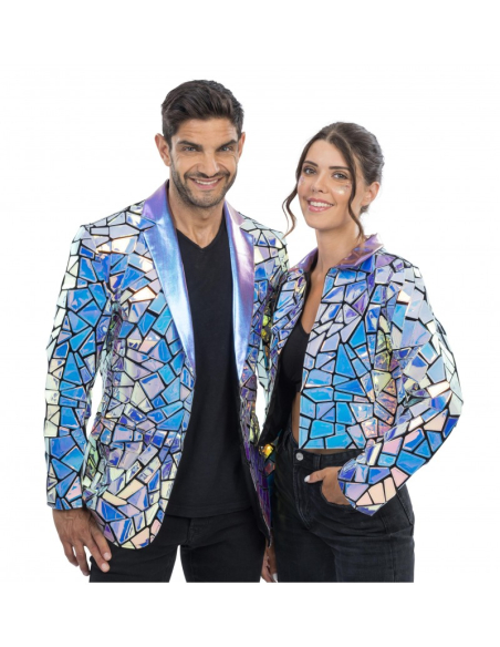 Veste Holographique Homme – Effet Mosaïque Miroir (Tailles M à XL)