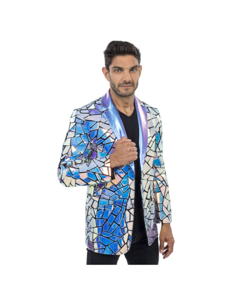 Veste Holographique Homme – Effet Mosaïque Miroir (Tailles M à XL)