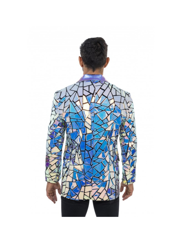 Veste Holographique Homme – Effet Mosaïque Miroir (Tailles M à XL)