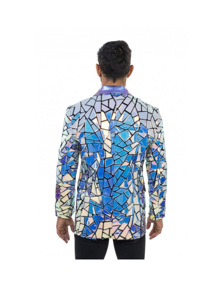 Veste Holographique Homme – Effet Mosaïque Miroir (Tailles M à XL)