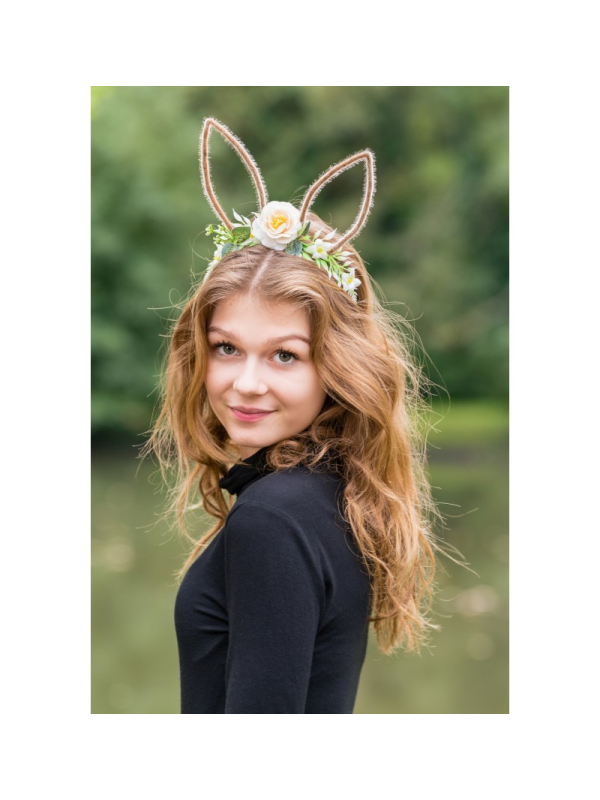 Serre-Tête Lapin Fleuri – Oreilles de Lapin avec Fleurs