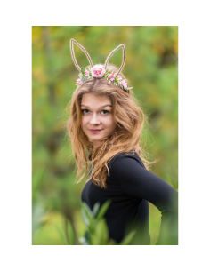 Serre-Tête Lapin Fleuri – Oreilles de Lapin avec Fleurs 2