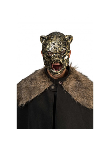 Masque Tigre Maître du Temps Doré – Masque Félin Mystique Adulte