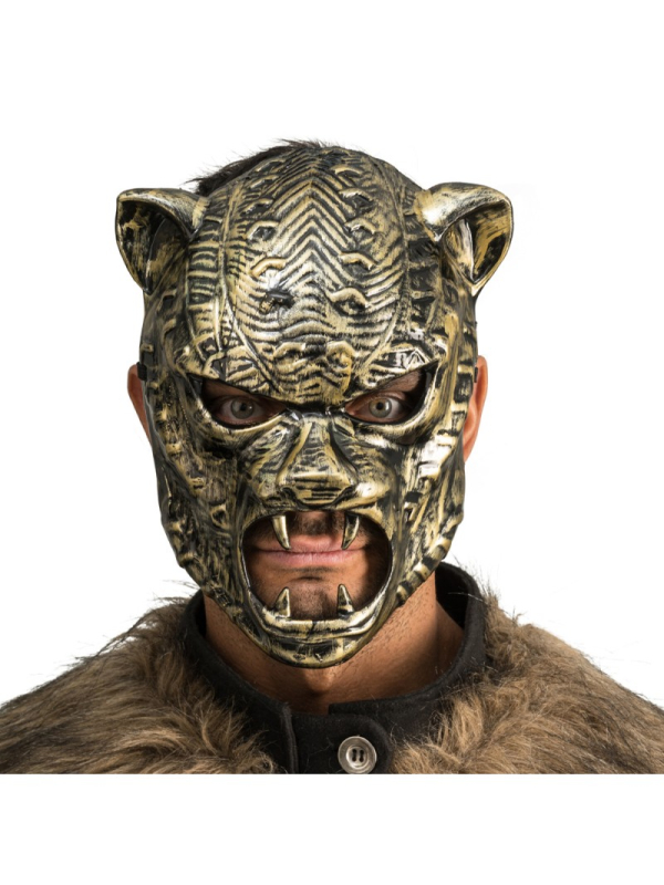 Masque Tigre Maître du Temps Doré – Masque Félin Mystique Adulte