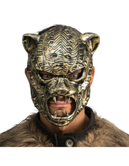 Masque Tigre Maître du Temps Doré – Masque Félin Mystique Adulte