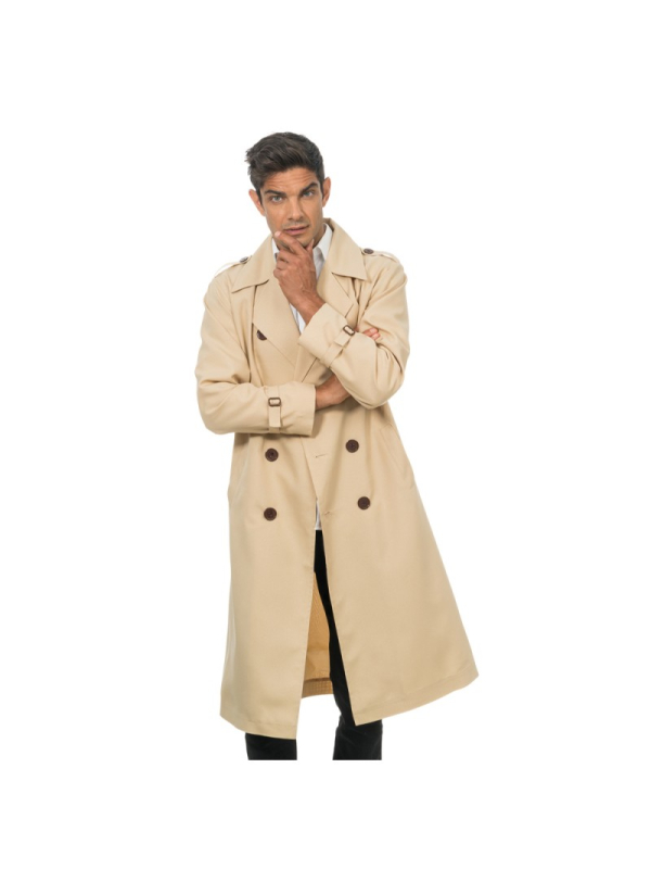 Trench Coat Inspecteur – Manteau Détective Homme Polyester (M à XL)