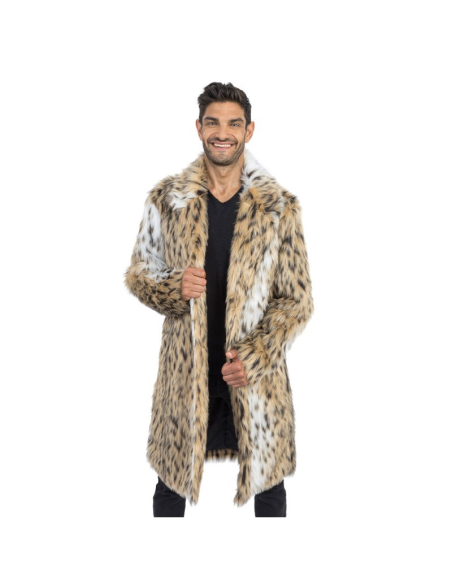 Manteau Long Fausse Fourrure Léopard Homme – XL & XXL – Spécial Carnaval de Dunkerque
