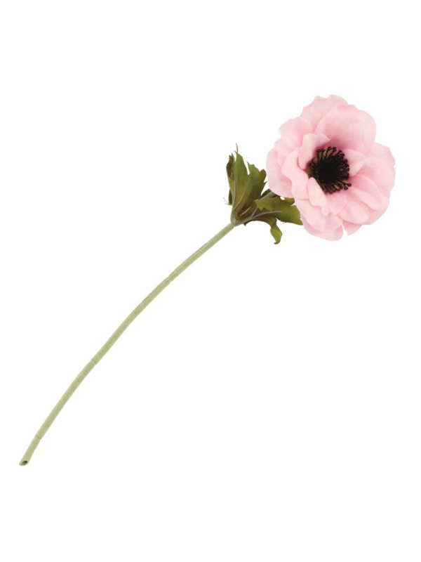 Tiges d’Anémones Artificielles Rose – Lot de 6 (38 cm)