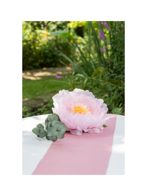 Tête de Pivoine en Tulle – Rose ou Blanche – Ø 28 cm