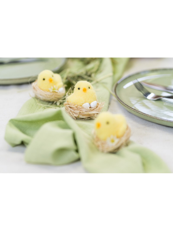 Poussin Jaune dans Nid – 3 Assortiments – Ø 6 cm