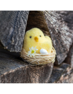 Poussin Jaune dans Nid – 3 Assortiments – Ø 6 cm