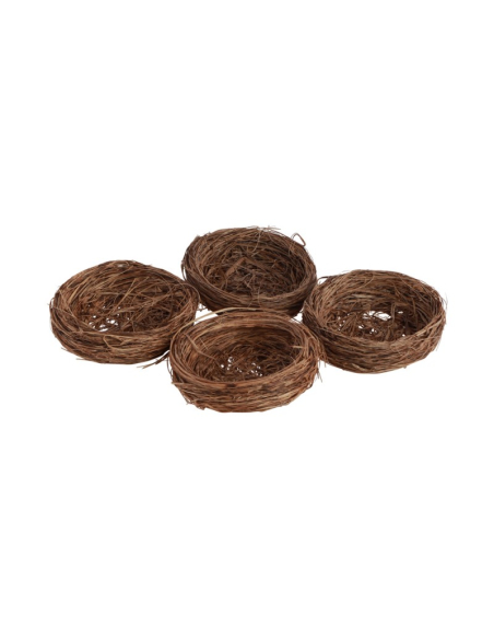 Nids en Sisal Brun à Garnir – Lot de 4 Ø 6 cm – Décoration de Pâques