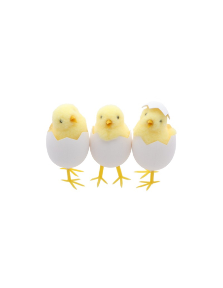 Poussins Jaunes dans Coquille d’Œuf – 3 Assortiments – Lot de 3 Minimum