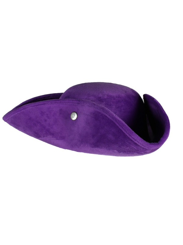 Tricorne Velours Violet Haut de Gamme – Trois Points de Couture & Couleur Supérieure