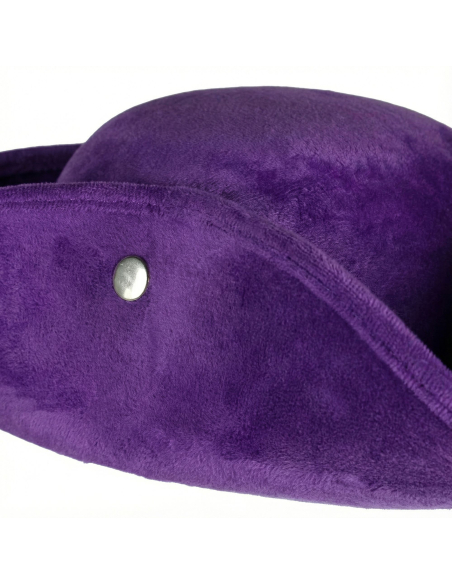 Tricorne Velours Violet Haut de Gamme – Trois Points de Couture & Couleur Supérieure