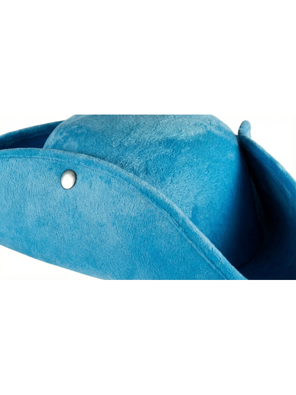 Tricorne Velours Turquoise Haut de Gamme – Trois Points de Couture & Couleur Supérieure