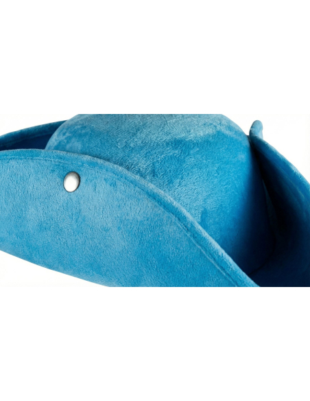 Tricorne Velours Turquoise Haut de Gamme – Trois Points de Couture & Couleur Supérieure
